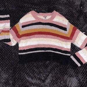 Black, White, Burgundy, Pink Charlotte Russe Knit Crop Top Sweater